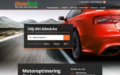 Top of the website for Bensin & Dieselkraft Motoroptimering AB