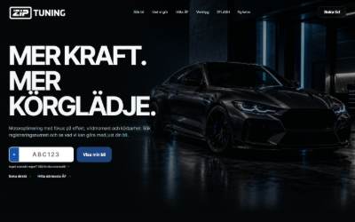 Top of the website for ZIPTUNING SUNDSVALL