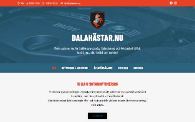 Top of the website for Dalahästar Motoroptimering AB