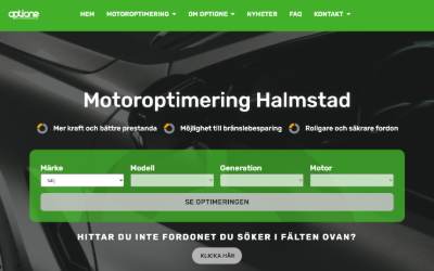 Website preview for OptiOne Motoroptimering Halmstad
