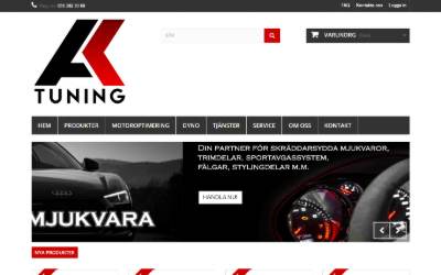 Top of the website for AK-Tuning Växjö Motoroptimering