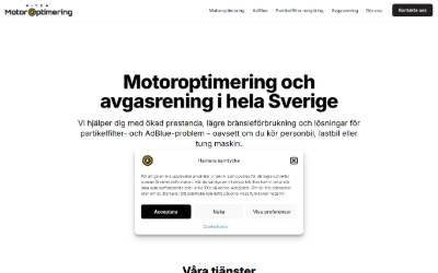 Top of the website for Piteå Motoroptimering