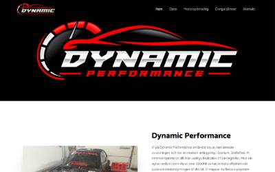 Top of the website for Dynamic Performance AB