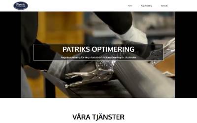 Top of the website for Patriks Optimering AB