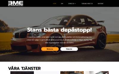 Website preview for E M E Garage AB - Motoroptimering, Solfilm & Verkstad i Eskilstuna