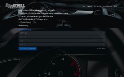 Top of the website for Rydell Motorsport