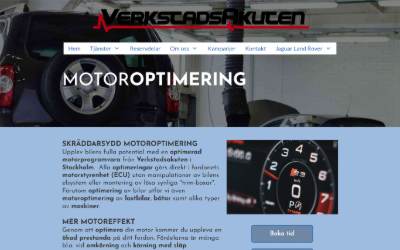 Top of the website for Motoroptimering Järfälla