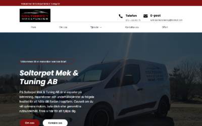 Website preview for Soltorpet Mek & Tuning AB