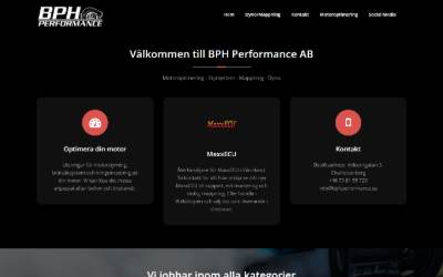 Top of the website for BPH Performance