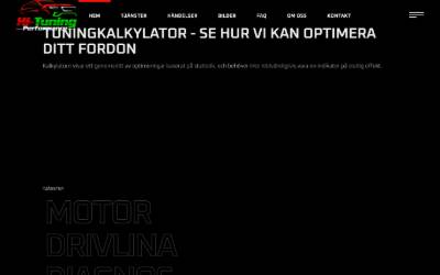 Top of the website for Hi-Tuning Performance Sweden AB