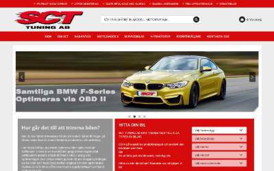 Top of the website for SCT Tuning AB