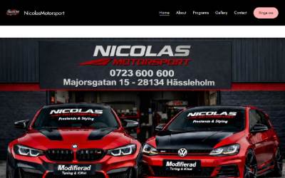 Top of the website for NicolasMotorsport