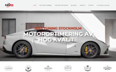 Top of the website for NMS Tuning Stockholm