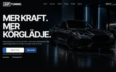 Top of the website for Ziptuning Vetlanda / MotorGaraget Småland