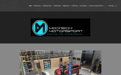 Top of the website for Moditech Motorsport AB