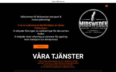Top of the website for Midsweden Transport & Motoroptimering
