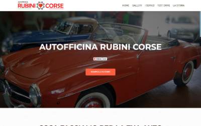 Top of the website for Autofficina Rubini Corse