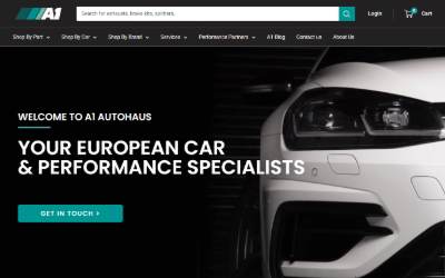 Top of the website for A1 Autohaus