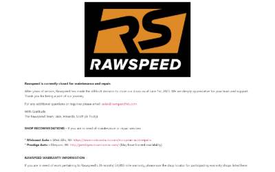 Top of the website for Rawspeed, European Performance & Repair