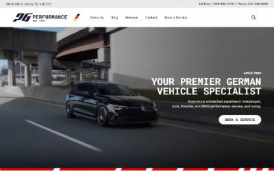 Website preview for PG Performance