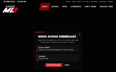Website preview for Garage MLR