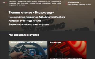 Top of the website for Bloodhound