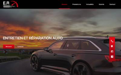 Top of the website for E.R Performance