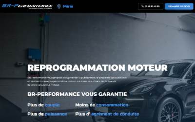 Top of the website for BR-Performance Paris