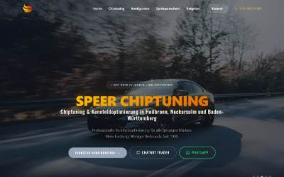 Top of the website for Speer Chiptuning