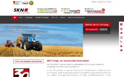 Top of the website for SKN Tuning