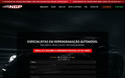 Top of the website for NGP