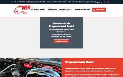Top of the website for Preparazioni Berti