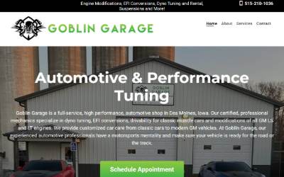 Website preview for Goblin Garage