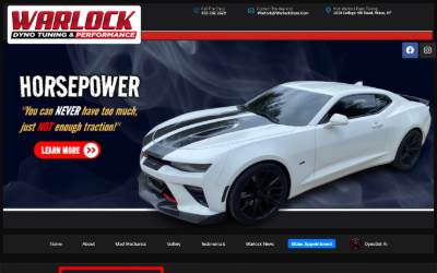 Website preview for Warlock Dyno Tuning
