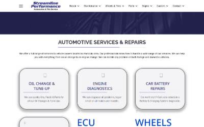 Website preview for Streamline Performance