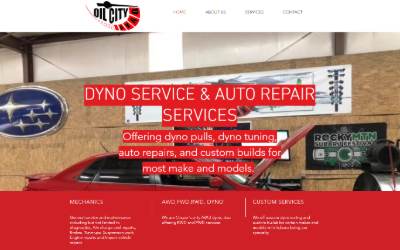 Website preview for Oil City Dyno