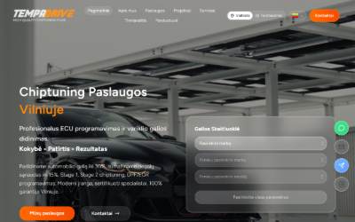 Top of the website for TempaDrive
