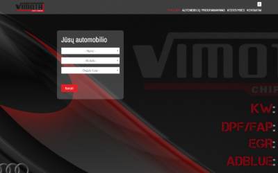 Top of the website for VIMOTA Chip Tuning