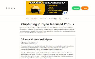 Top of the website for Dyno Teenused