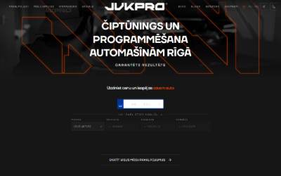 Top of the website for JVK PRO