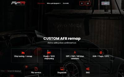 Top of the website for Custom AFR