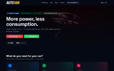 Top of the website for AutoHan