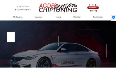 Top of the website for Agder Chiptuning