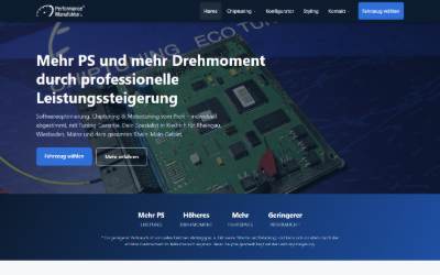 Top of the website for Performance Manufaktur