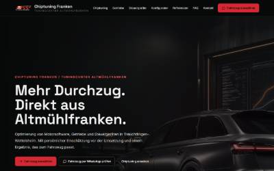 Top of the website for Tuningcenter Altmühlfranken