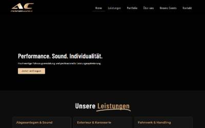 Top of the website for AC-Performance