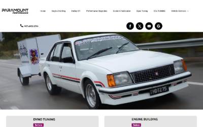 Website preview for Paramount Performance