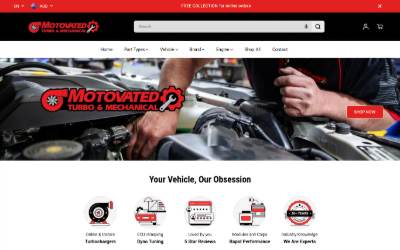 Website preview for Motovated Turbo & Mechanical