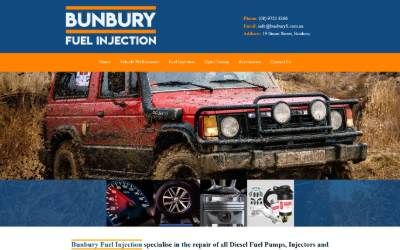 Website preview for Bunbury Fuel Injection & Turbo Charger Service