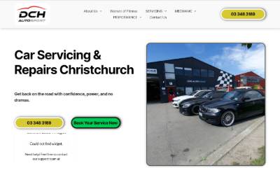 Website preview for DCH Autosport
